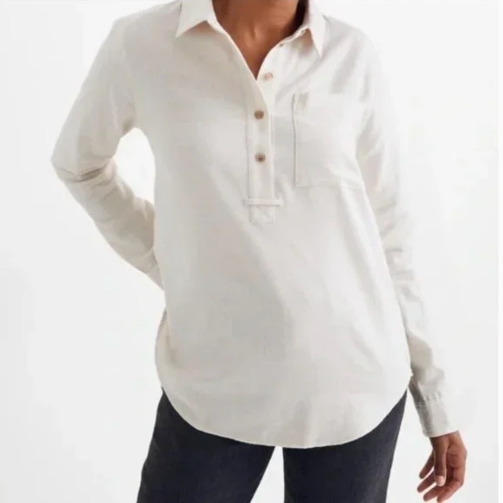 Madewell Flannel Classic Ex-Boyfriend Popover Shirt Size M